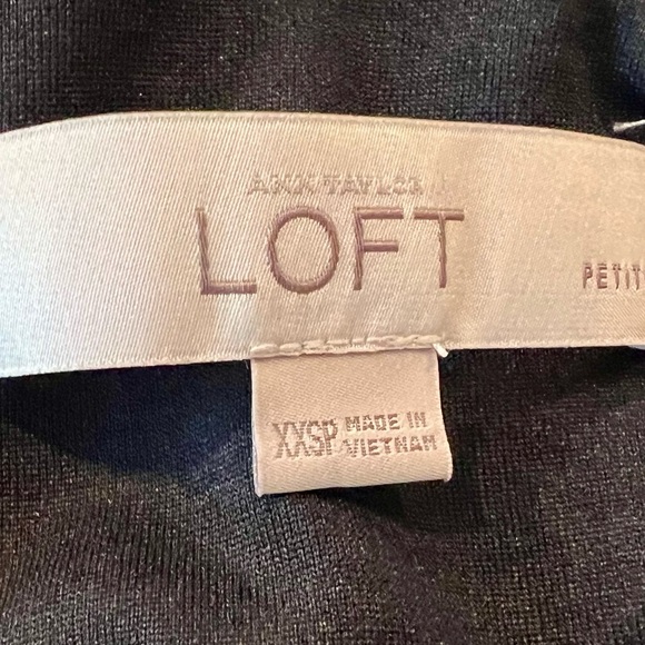 LOFT Petite Racerback Flowy Cinched Geometric Black White Mini XXSP Mini Dress - Picture 12 of 12